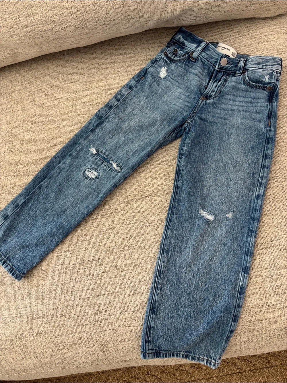 abercrombie kids Boyfriend Jeans - Medium Blue Distressed